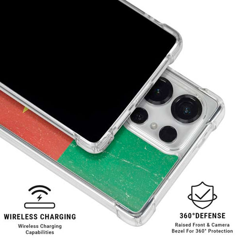 Cameroon Flag Distressed Galaxy S25 Ultra Clear Case